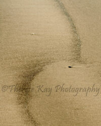 Pattern in sand with a stone