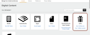 Amazon Digital Content Page